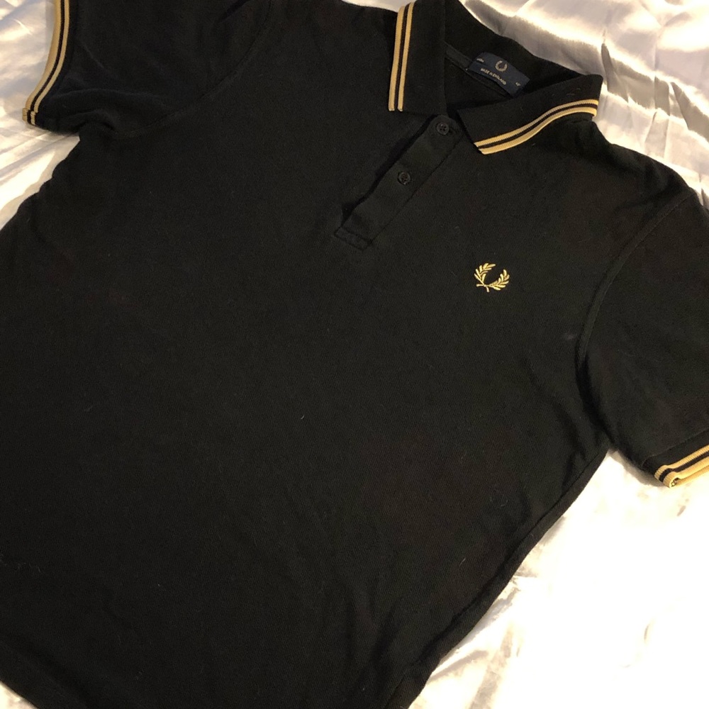 Fred Perry twin tipped shirt Black and champagne